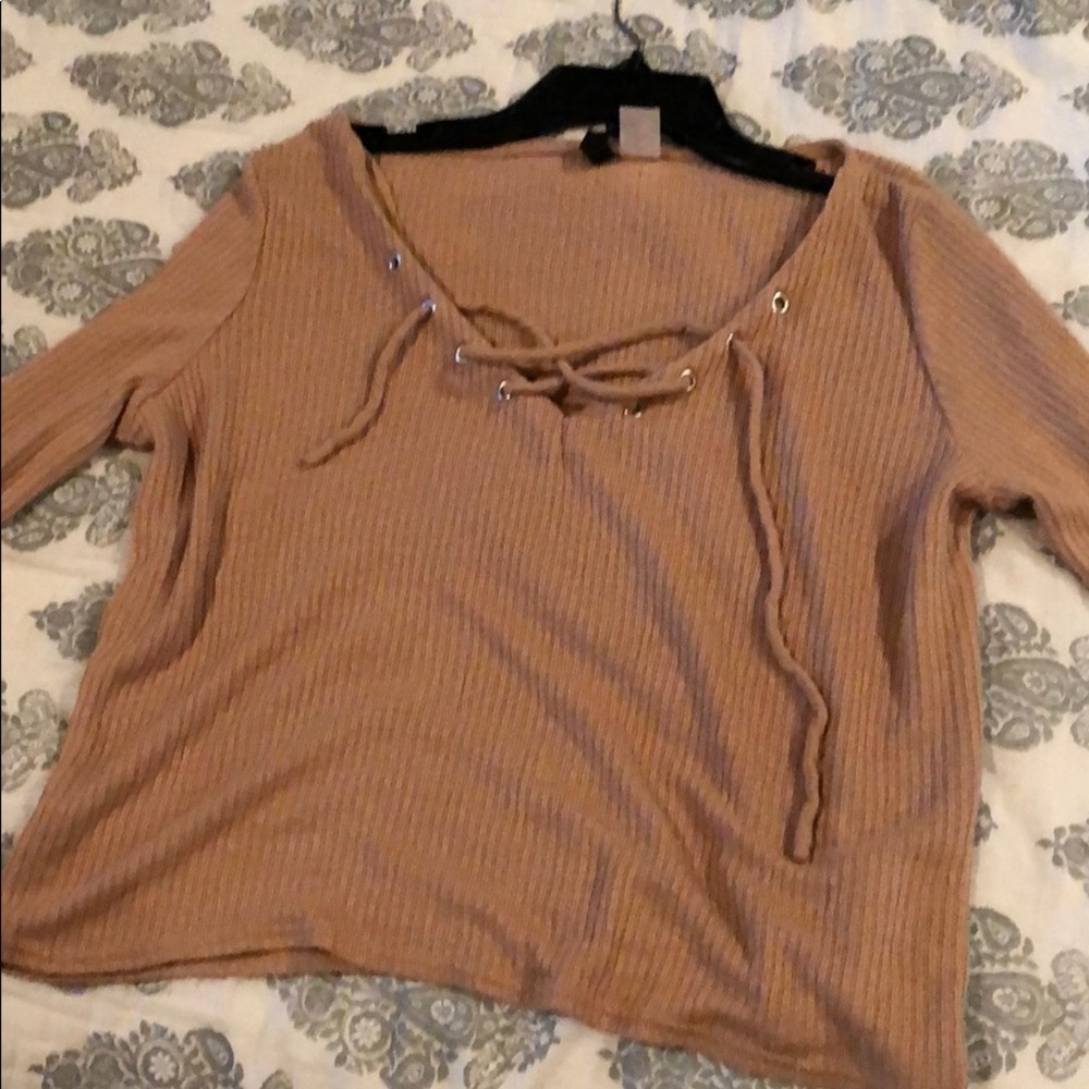 Tan tie up long sleeve